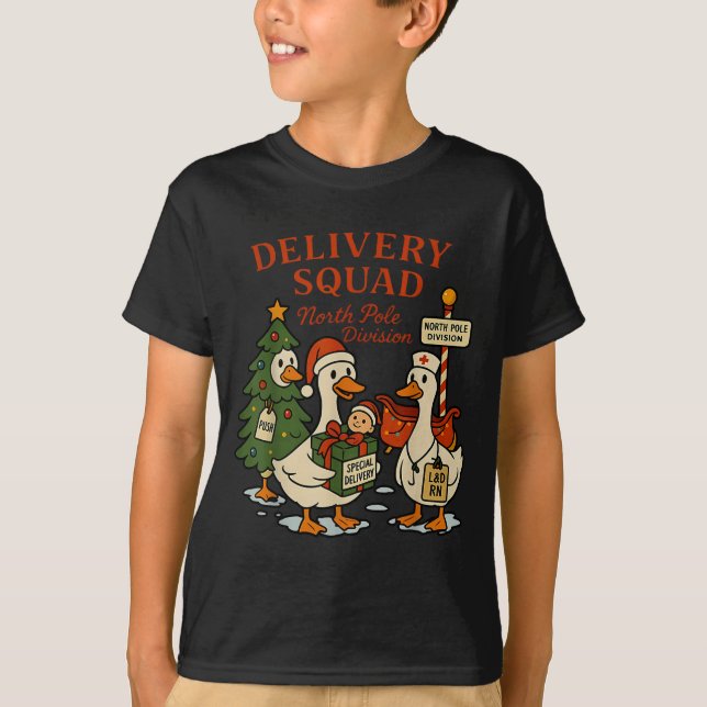 Delivery Squad Labor And Delivery Nurse Christmas  T Shirt (Framsida)