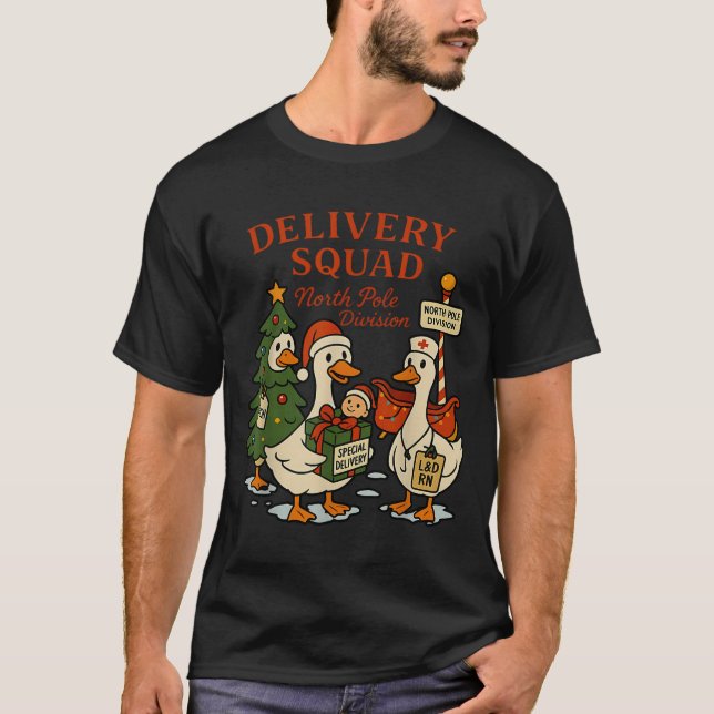 Delivery Squad Labor And Delivery Nurse Christmas  T Shirt (Framsida)