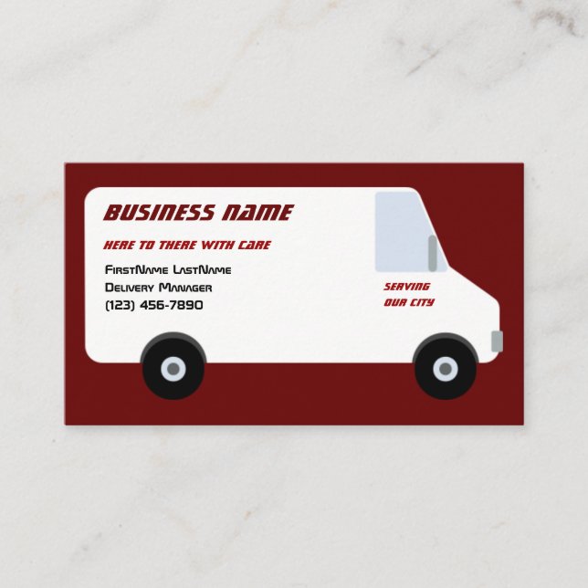 Delivery Van Brick Red Visitkort (Framsida)