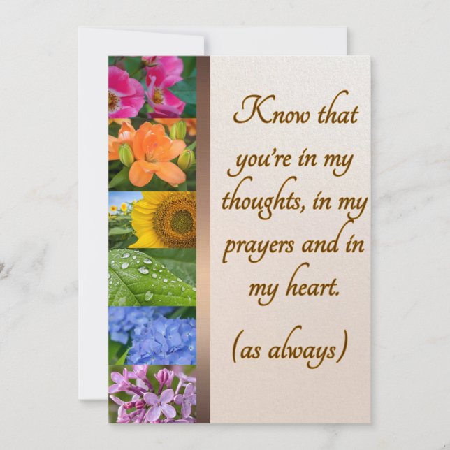 Delkort för regnbågs blommigt julkort (Framsida)