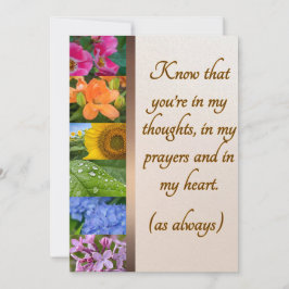 Delkort för regnbågs blommigt julkort