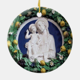 Della Robbia-madonnan med barn och fruktgirland Julgransprydnad Keramik