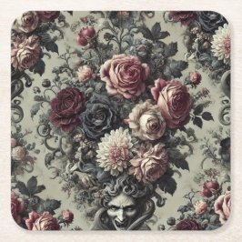 🩸 Dellamorte Dellamore – Gotisk blomsterdesign Underlägg Papper Kvadrat