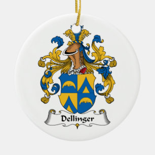 Dellinger familjvapensköld julgransprydnad keramik