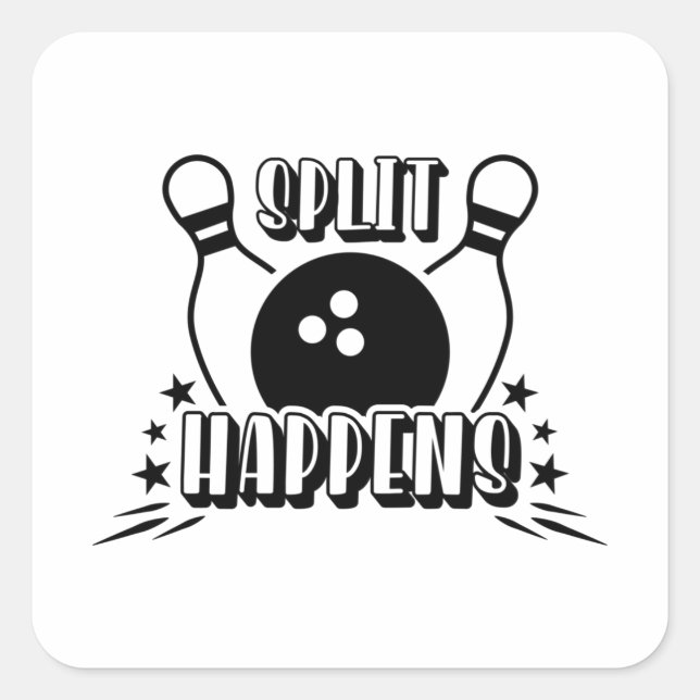 Dellit Happens Bowling Shirt Fyrkantigt Klistermärke (Framsida)