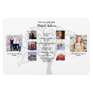 Delmålsdag PHOTO COLLAGE Family Träd Gift Magnet