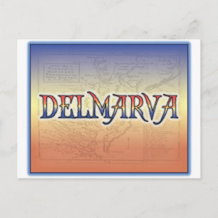DelMarVa Antique Karta Vykort