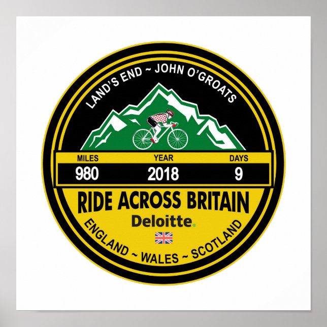 Deloitte RIDE ACROSS BRITAIN 2018 Poster (Framsidan)