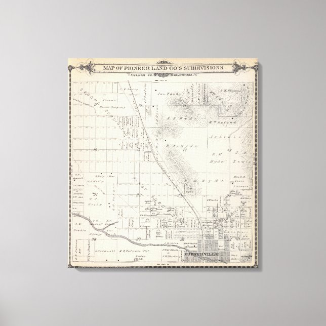 Delområden i Pioneer Land Co Canvastryck (Framsida)