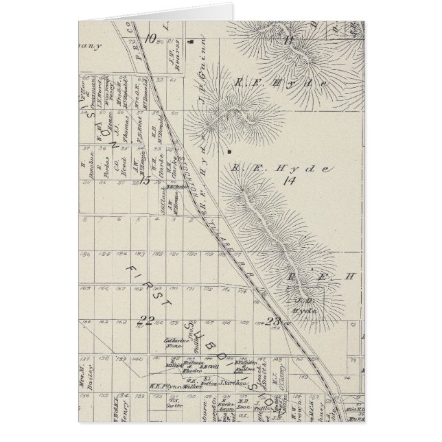 Delområden i Pioneer Land Co Hälsningskort (Framsidan)