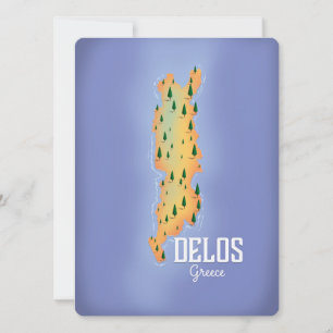 Delos Greece Karta-reseaffisch