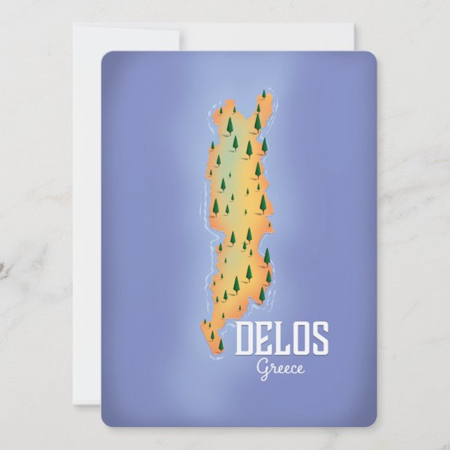 Delos Grekland Karta resaffisch, (Framsida)