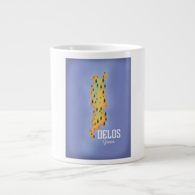 Delos Grekland Karta reseinlägg Jumbo Mugg (Framsidan)