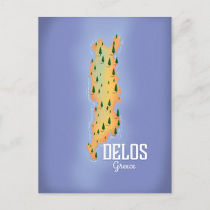 Delos Grekland Karta reseinlägg Vykort