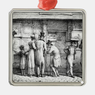 Delpechs shoppar Lithographic tryck, c.1818 Julgransprydnad Metall