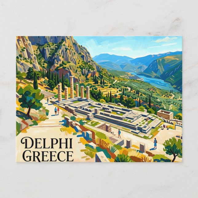 Delphi arkeologiska plats Grekland Vykort (Framsida)
