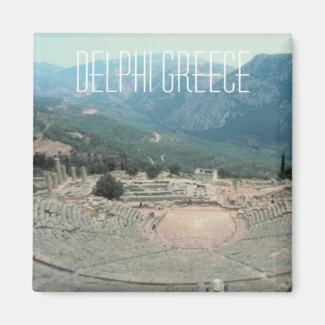 Delphi Greece Photo Travel Souvenir Fridge Magnet (Framsidan)
