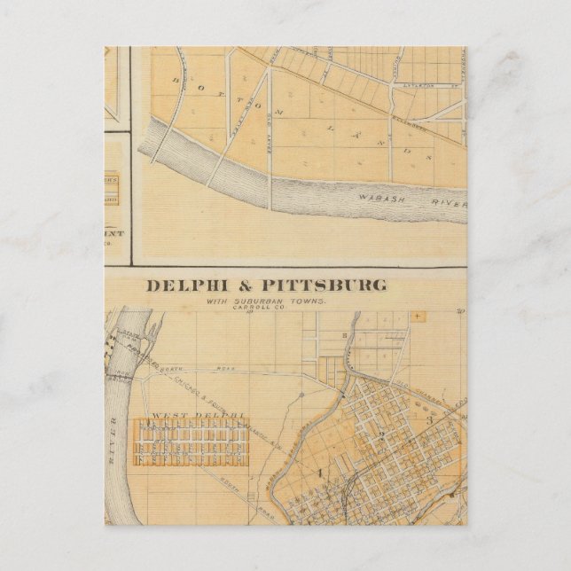 Delphi & Pittsburg med städer i förorter Vykort (Framsida)