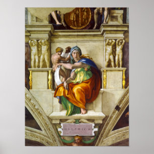 Delphic Sibyl av Michelangelo Poster