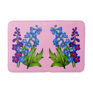 delphinium-blommor Skriv ut badbad Badrumsmatta