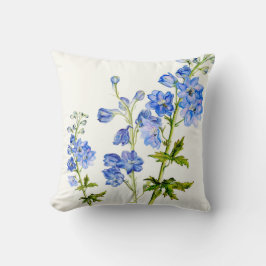 Delphinium blue bra art blommigt Square vid Kudde