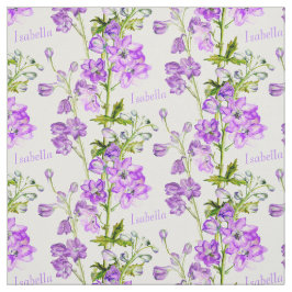 Delphinium botanium art lila white namn väv tyg
