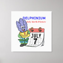 Delphinium - födelselöde i juli canvastryck