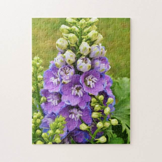 Delphinium Larkspur Flower Medium Puzzle Pussel (Vertikal)