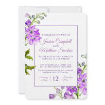 Delphinium lila blommor byte av plats bröllop