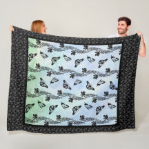 Delphiniums and Butterflies on Himlar Fleece Blank