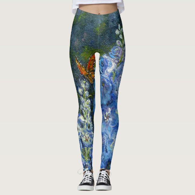 ’Delphiniums’ Leggings’ Leggings (Framsida)