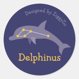 Delphinus Delfinens stjärnbildsdekal Runt Klistermärke