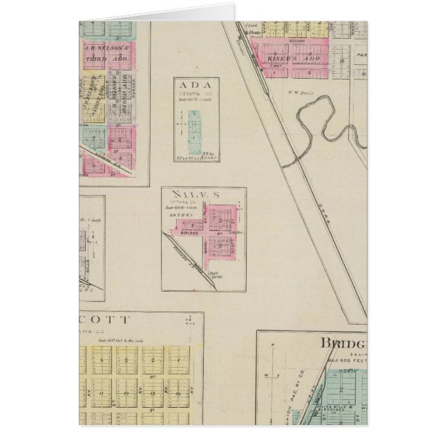 Delphos, Bennington, Ada, Verdi, Niles, Kansas Hälsningskort (Framsidan)