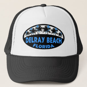 Delray Beach Florida blue Black handflatan Truckerkeps