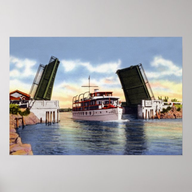 Delray Beach Florida Canal Scene Poster (Framsidan)