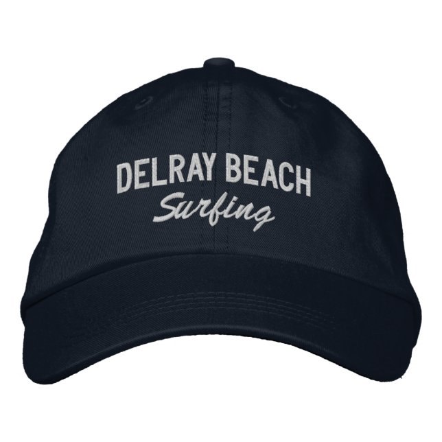 Delray Beach Florida Embroized Baseball Hat Broderad Keps (Framsida)