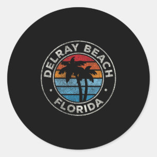 Delray Beach Florida Fl Vintage Graphic Retro 70s Runt Klistermärke