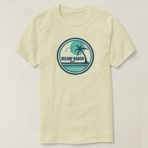 Delray Beach Florida Handflatan Träd Birds T Shirt