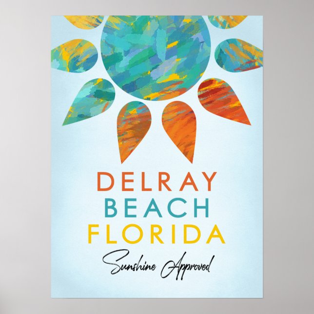 Delray Beach Florida Sunshine Travel Poster (Framsidan)