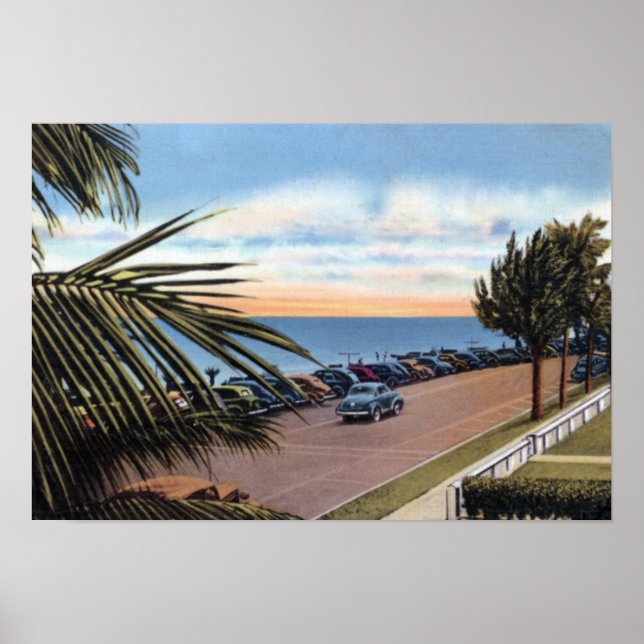 Delray Beach Florida vid Kusten 1940 Poster (Framsidan)