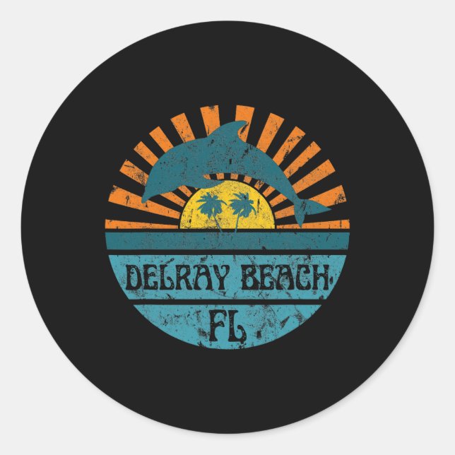 Delray Beach Runt Klistermärke (Framsida)