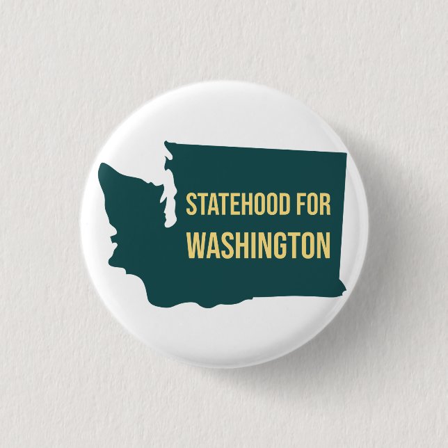 Delstat för Washington Retro Minimalistiskt Skämt Knapp (Framsida)
