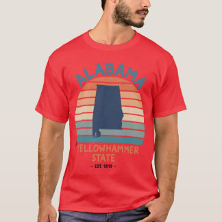 Delstaten Alabama Alabama Gulhammarstaten T Shirt