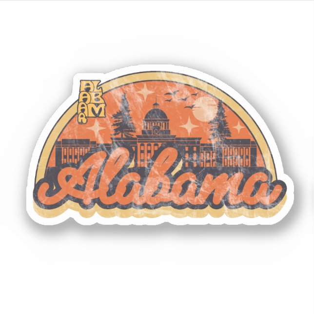 Delstaten Alabama Klistermärken (Framsida)