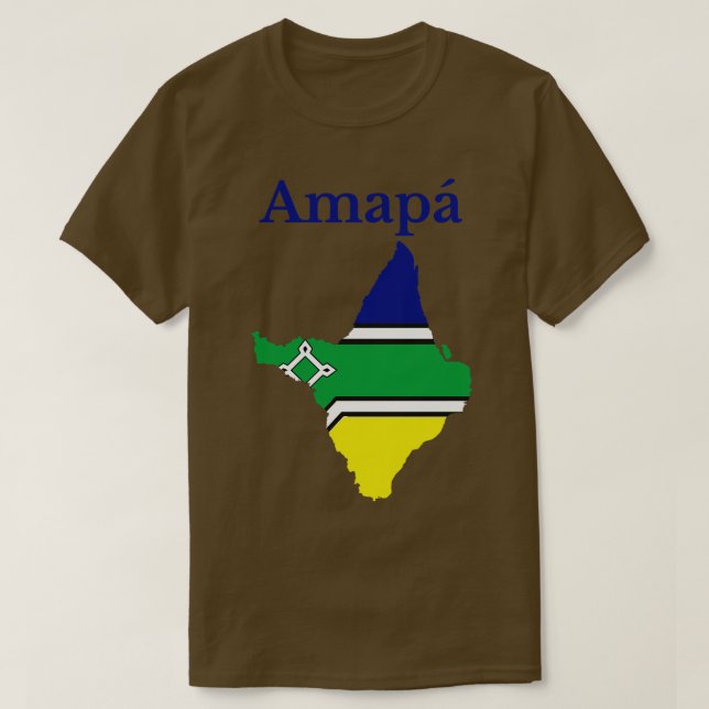 delstaten Amapa Karta Flagga Brasilien T Shirt (Design framsida)