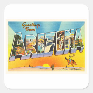 delstaten Arizona AZ Old Vintage resor Souvenir Fyrkantigt Klistermärke