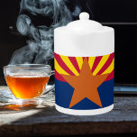 Delstaten Arizona Flagga<br><div class="desc">Arizona Statlig flagga har tretton röda strålar och gulter på den övre halvan, blå på den nedre halvan, med en kopparstjärna i mitten. Antogs den 27 februari 1917. Det här ser bra ut på vilken produkt som helst och gör en underbar resekickfågel. ⭐ PERSONALISERA den här mallen med teckningen. ⭐...</div>