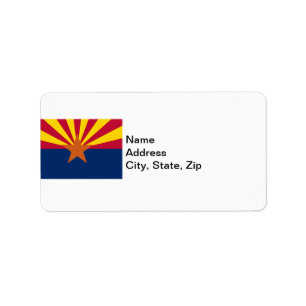 Delstaten Arizona Flagga Adressetikett