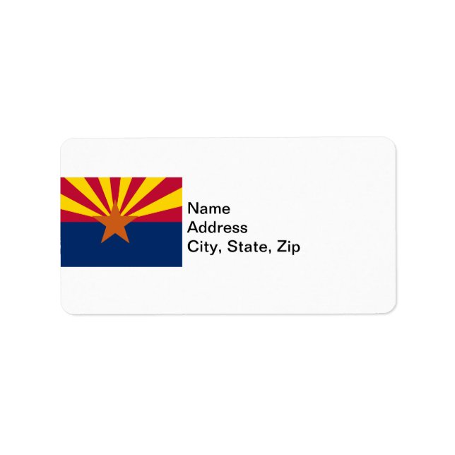 Delstaten Arizona Flagga Adressetikett (Framsidan)