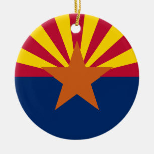 Delstaten Arizona Flagga Julgransprydnad Keramik